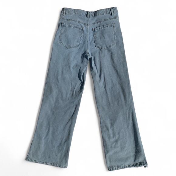 PacSun Light Indigo Ruched Wide Leg Jeans-Size Medium - Picture 2 of 10